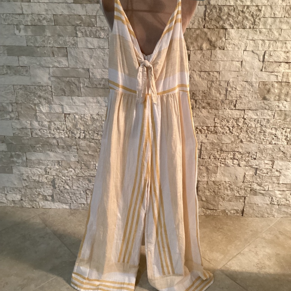 Altar’d State Yellow and White Jumpsuit